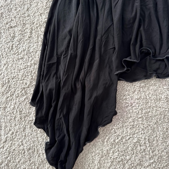 Vntg Bebe Halterneck Black Dress Satin Accents Size M Asymmetrical Babydoll Y2K - Picture 2 of 9